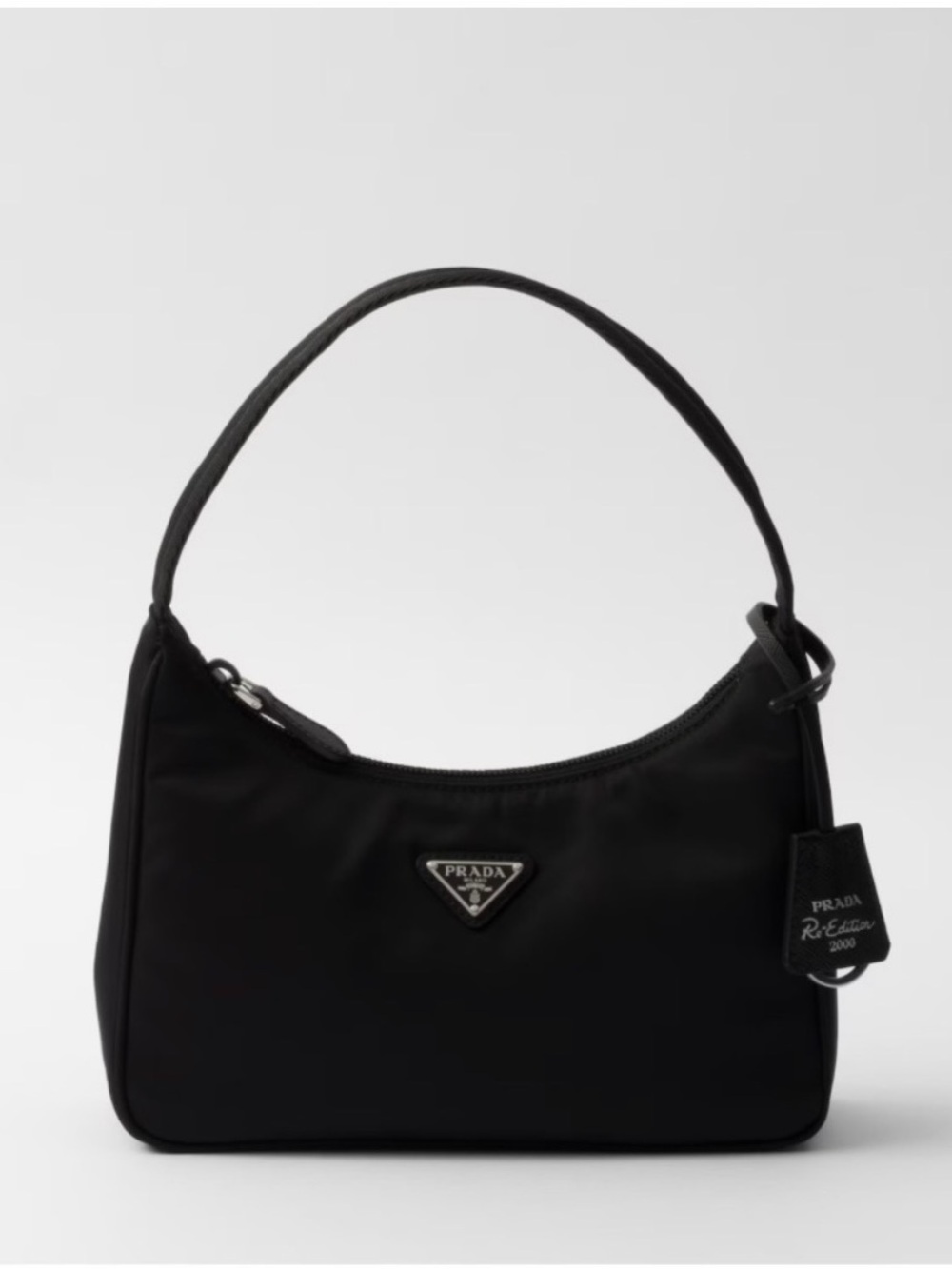 Prada Black Nylon Shoulder Hobo Bag